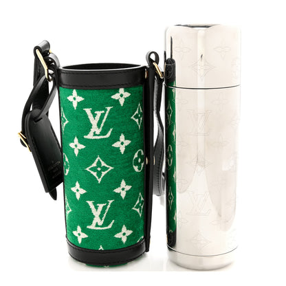 Louis Vuitton Jacquard Velvet Monogram Flask Holder Vert 1 of 9