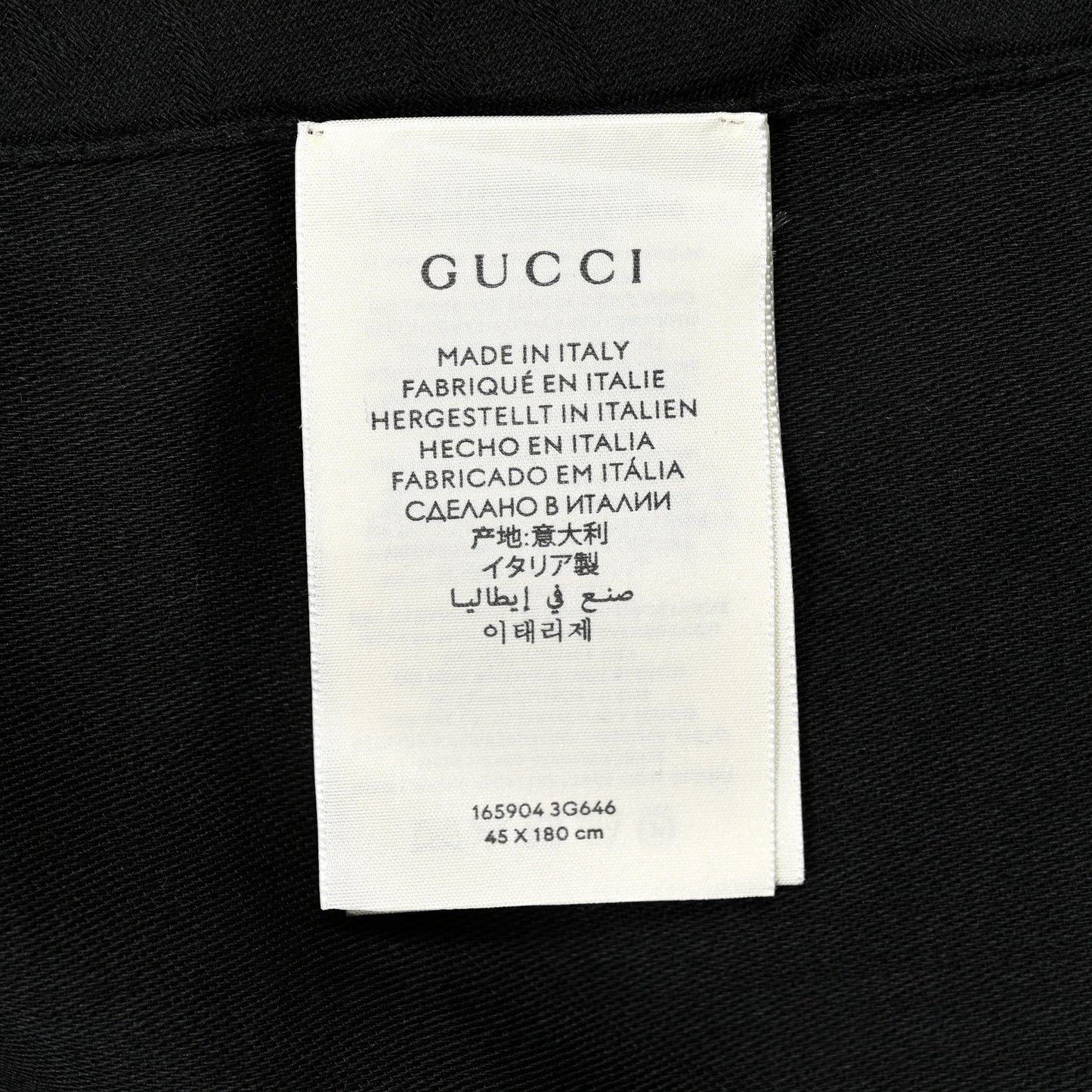 Wool Silk GG Monogram GGNat Scarf Black