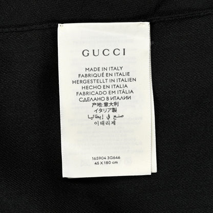 Gucci Wool Silk GG Monogram GGNat Scarf Black 4 of 4