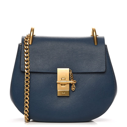 Chloe Grained Lambskin Drew Shoulder Bag Denim Blue 1 of 7