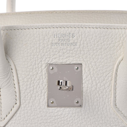 Hermes Taurillon Clemence Birkin 35 White 11 of 37