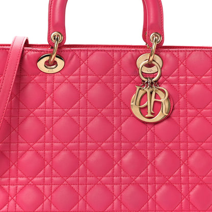 Christian Dior Lambskin Cannage Large Lady Dior Pink 8 of 10