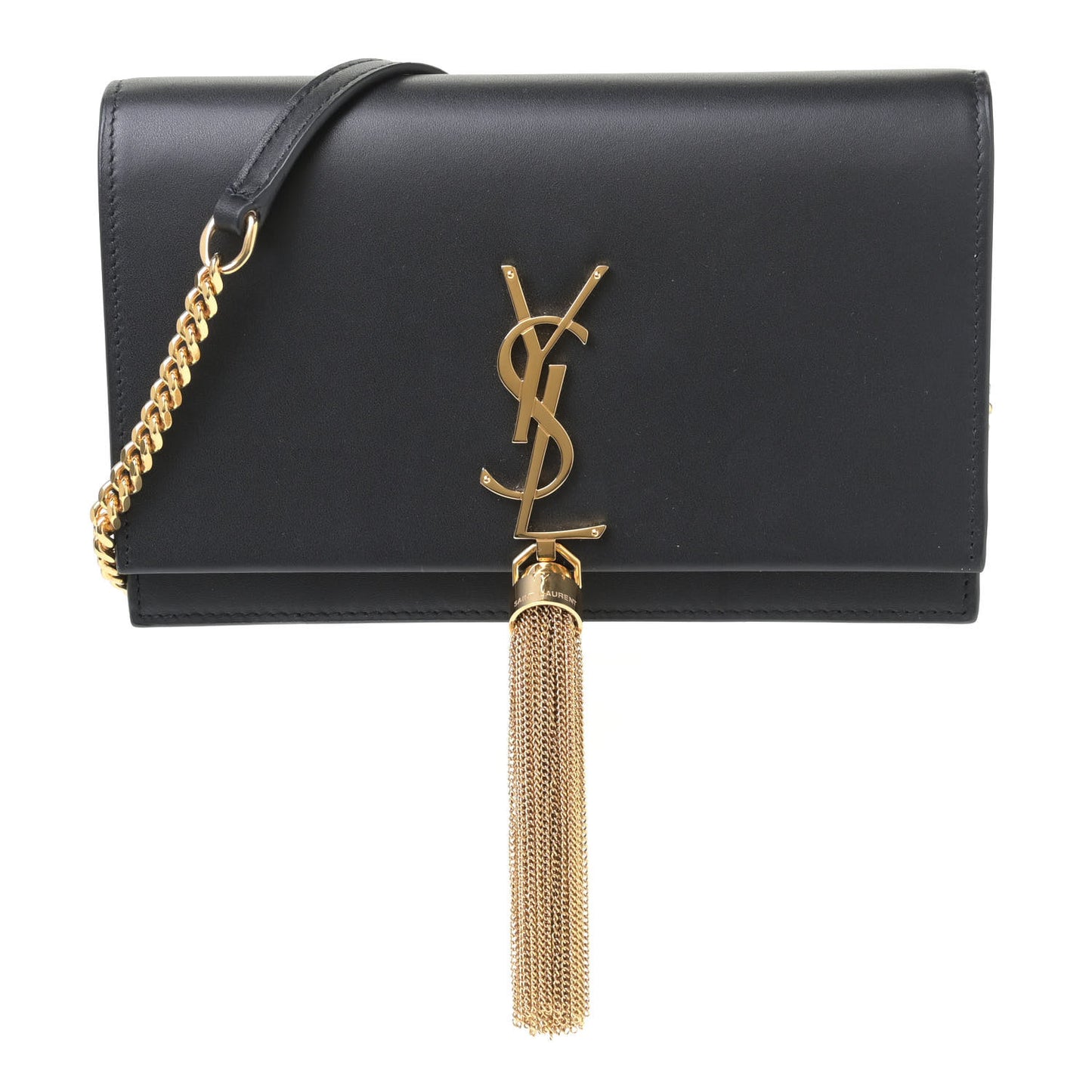 Grain De Poudre Classic Monogram Kate Tassel Chain Wallet Black