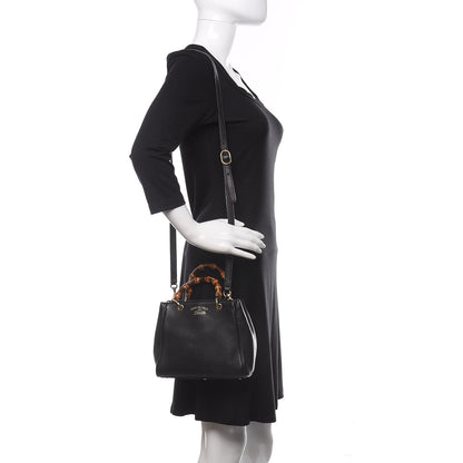 Gucci Cellarius Calfskin Mini Bamboo Shopper Tote Black 2 of 10