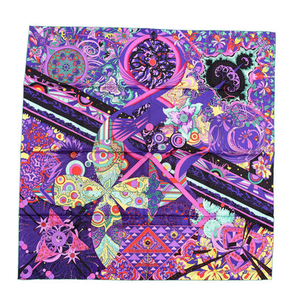 Hermes Silk L’ivresse De L’infini Scarf 90 Ultraviolet Cyclamen Vert 1 of 5