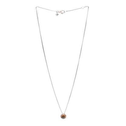 David Yurman Sterling Silver Citrine 8mm Petite Chatelaine Pendant Necklace 3 of 6