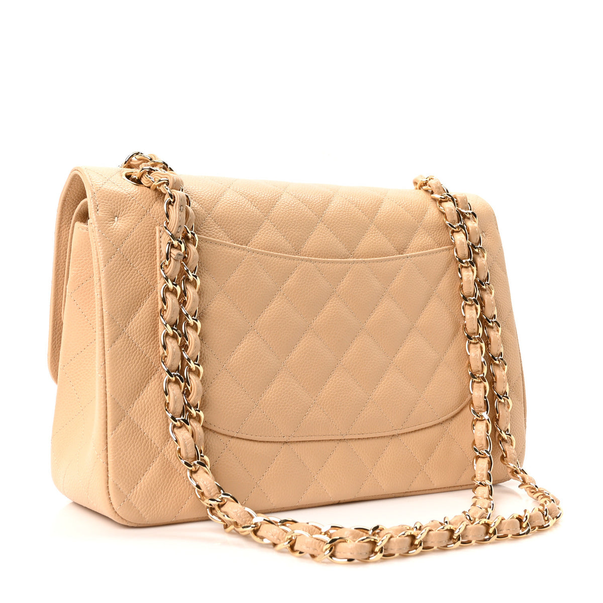 Chanel Caviar Quilted Jumbo Double Flap Beige 3 of 10