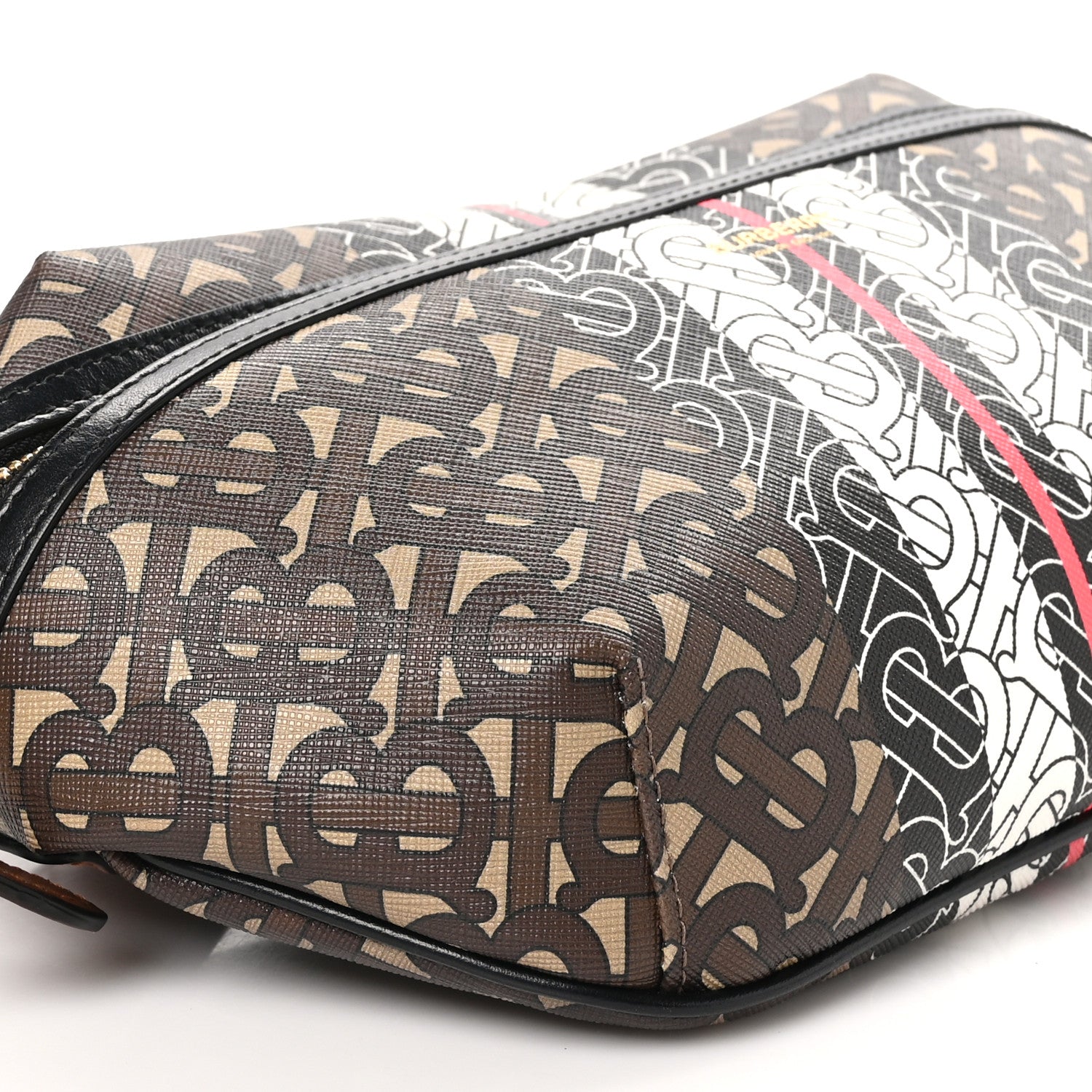 Burberry E-Canvas Monogram Stripe Medium Sonny Bum Bag Bridle Brown 10 of 12