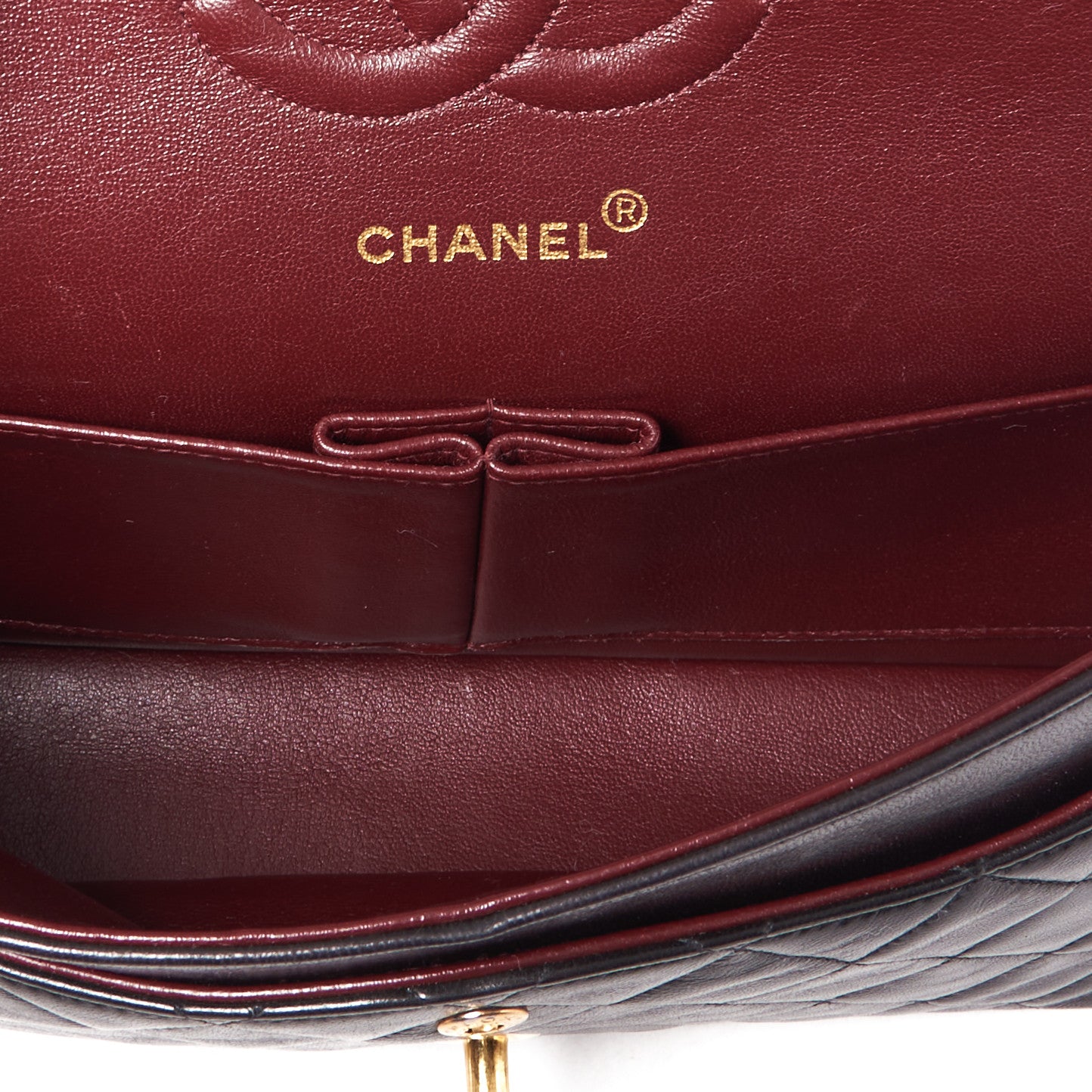 Lambskin Quilted Medium Double Flap Black