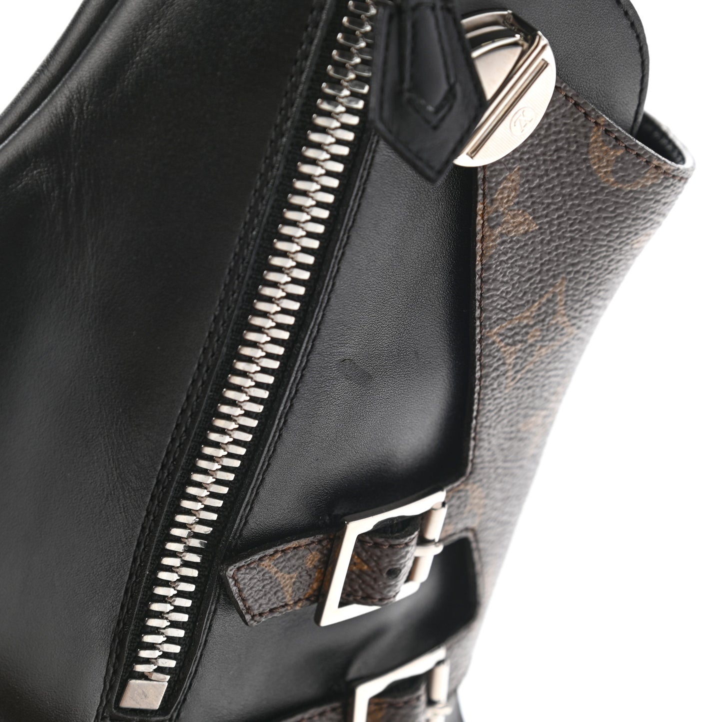 Calfskin Monogram Jumble Flat Ankle Boots 39.5 Black