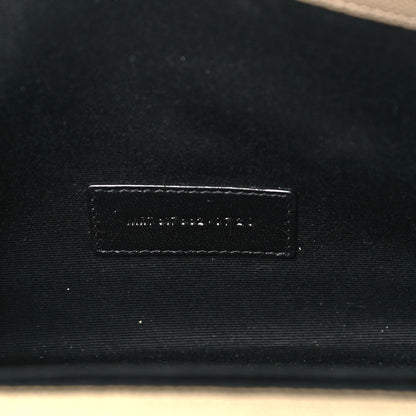 Saint Laurent Grain De Poudre Matelasse Chevron Monogram Envelope Clutch Dark Beige 6 of 8