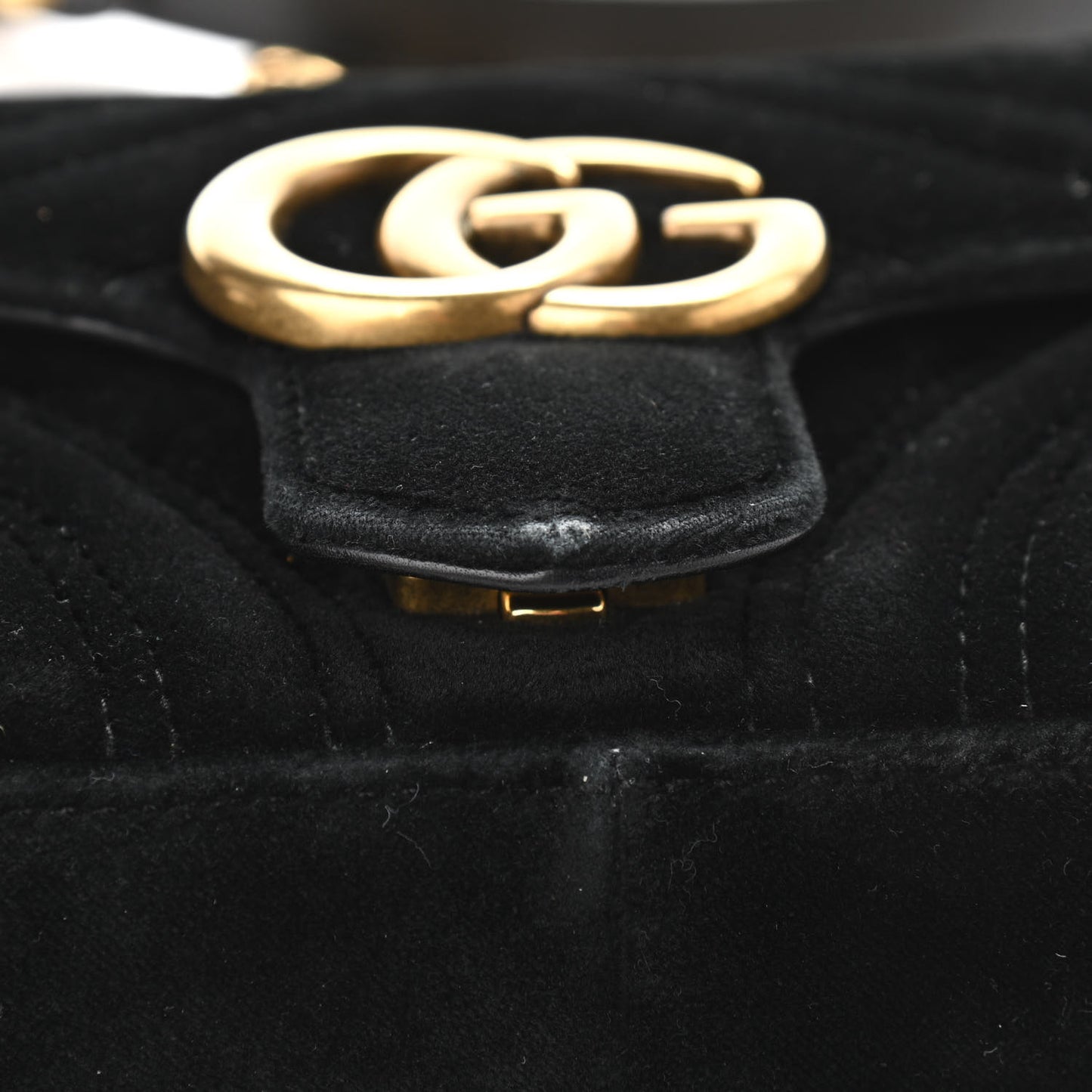 Velvet Matelasse Mini GG Marmont Shoulder Bag Black