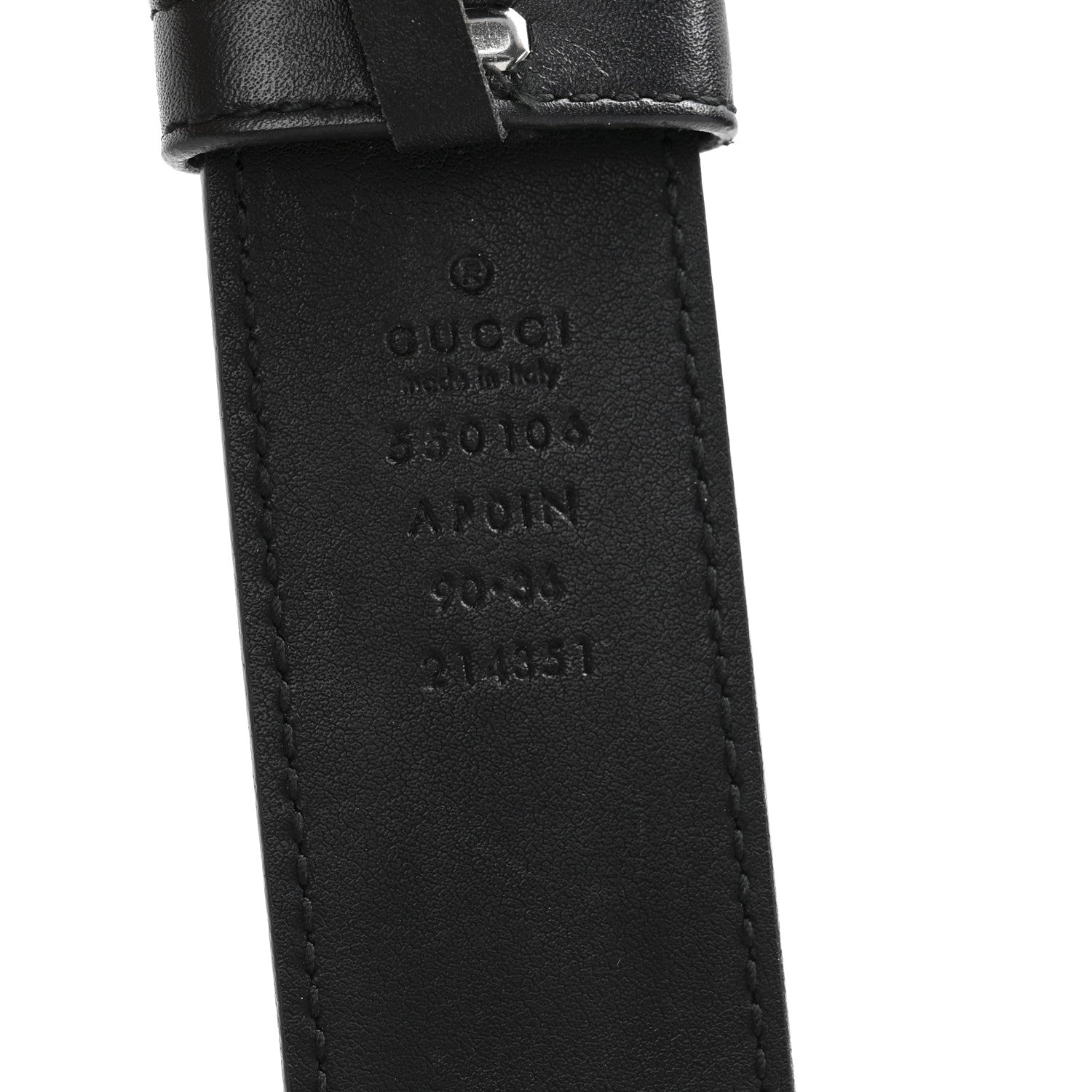 Gucci Calfskin Crystal Square G Madelyn Belt 90 36 Black 5 of 7