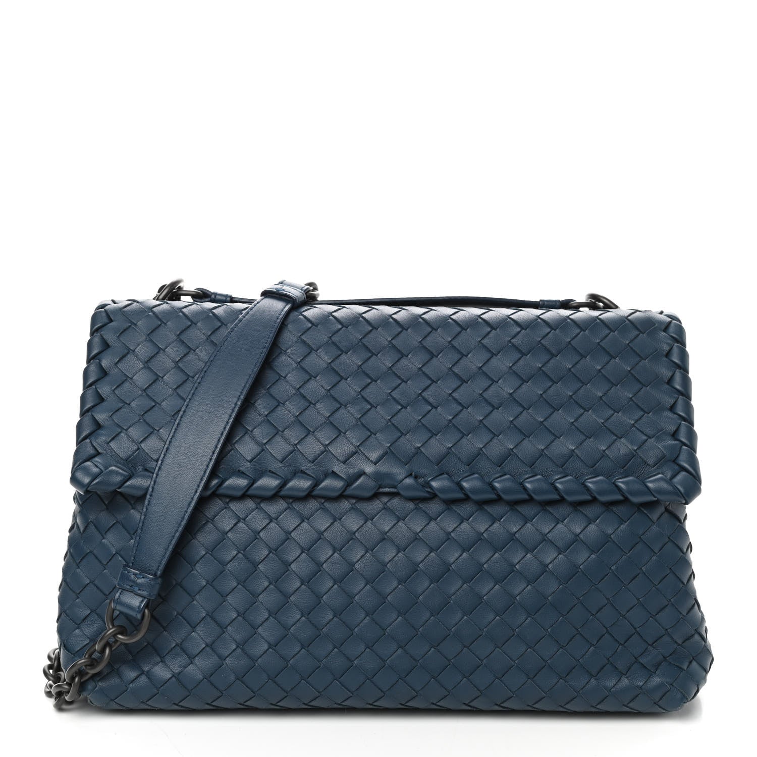 Bottega Veneta Nappa Intrecciato Large Olimpia Bag Denim 1 of 8