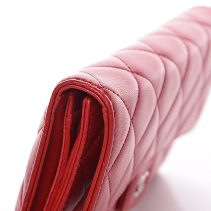 Chanel Lambskin Quilted Large Flap Wallet Red 17 of 18