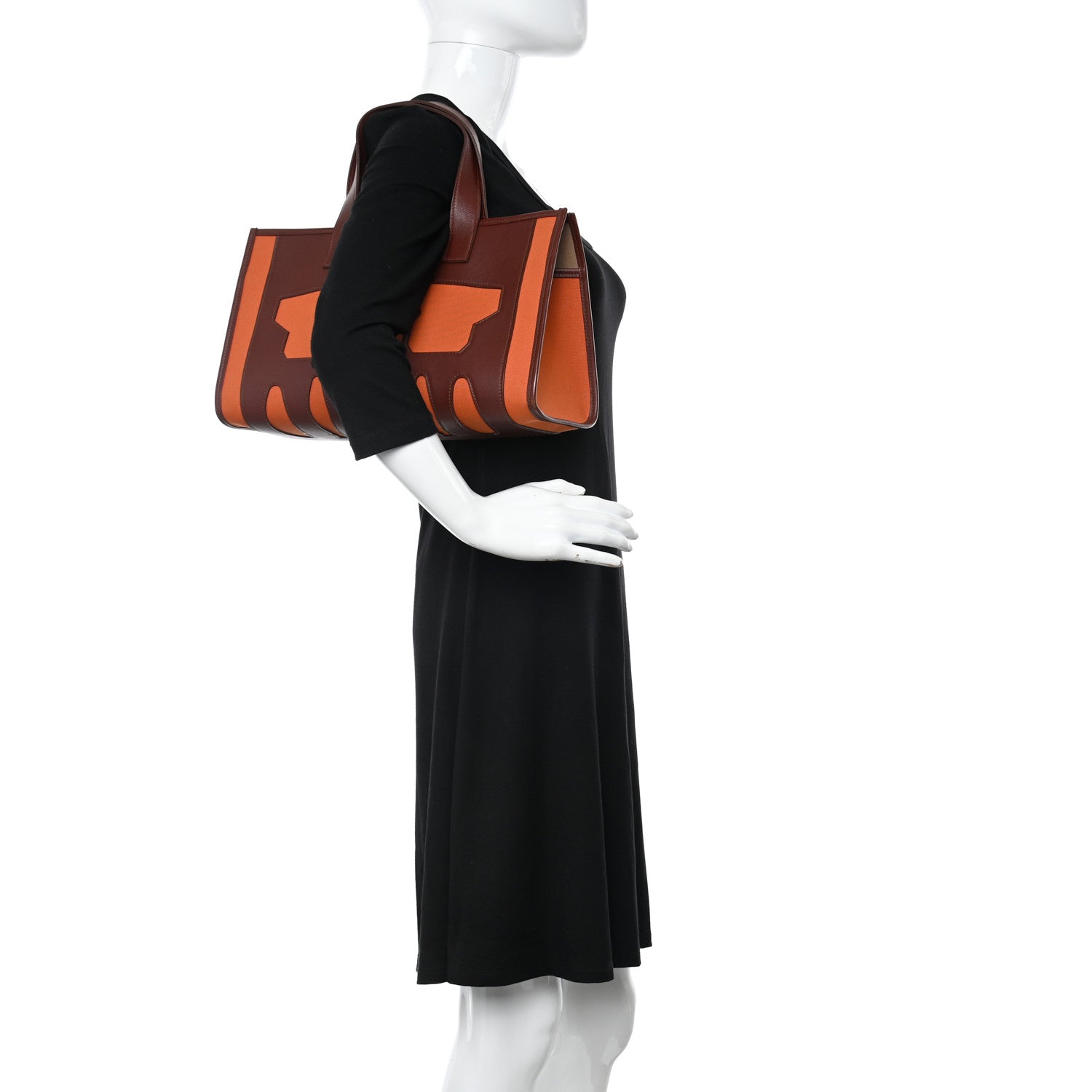 Hermes Swift Felt Petit H Decoupe Basse PM Skeleton Tote Rouge H Orange 2 of 11
