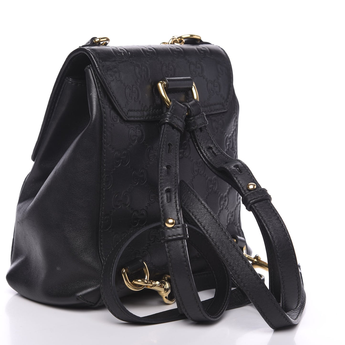 Guccissima Signature Padlock Backpack Black