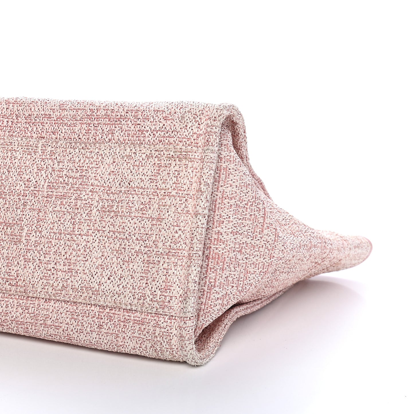 Straw Lurex Medium Deauville Tote Pink