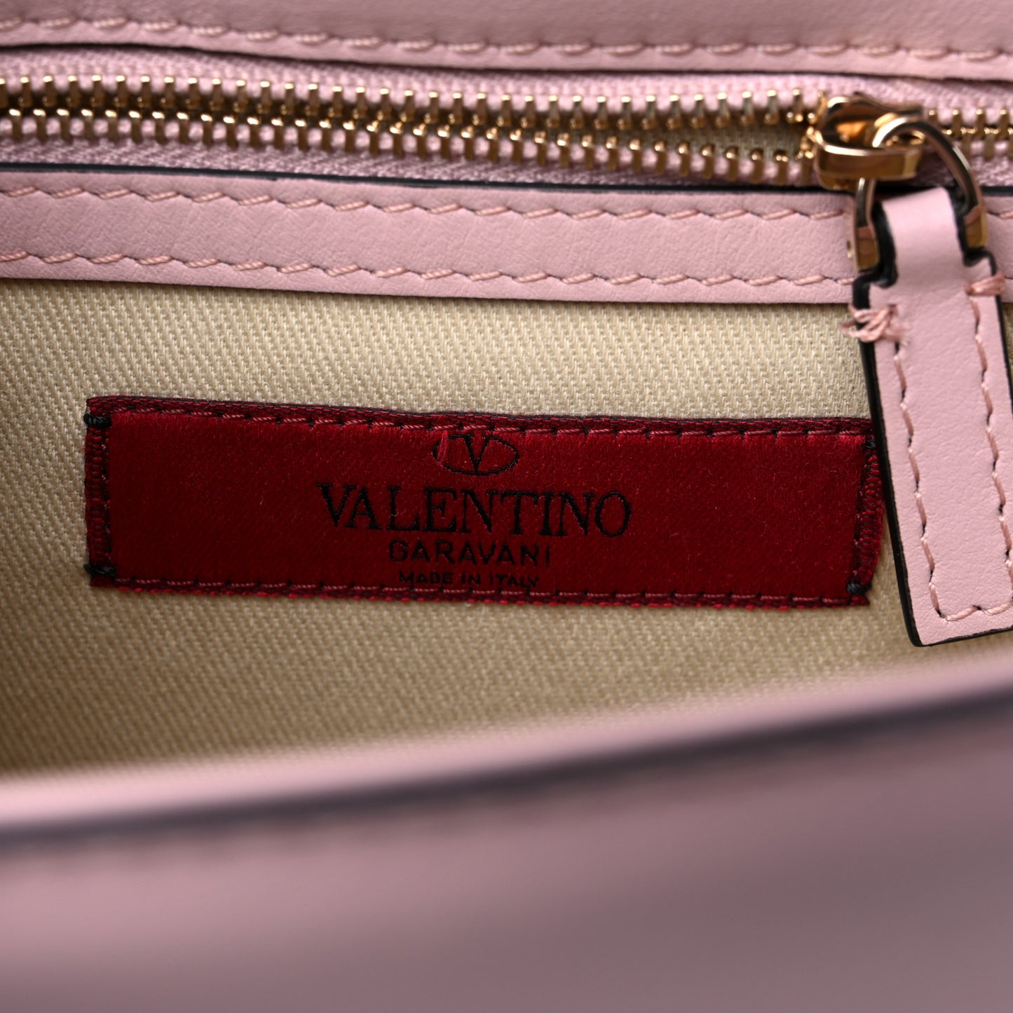 Vitello Small Glam Lock Rockstud Flap Water Rose