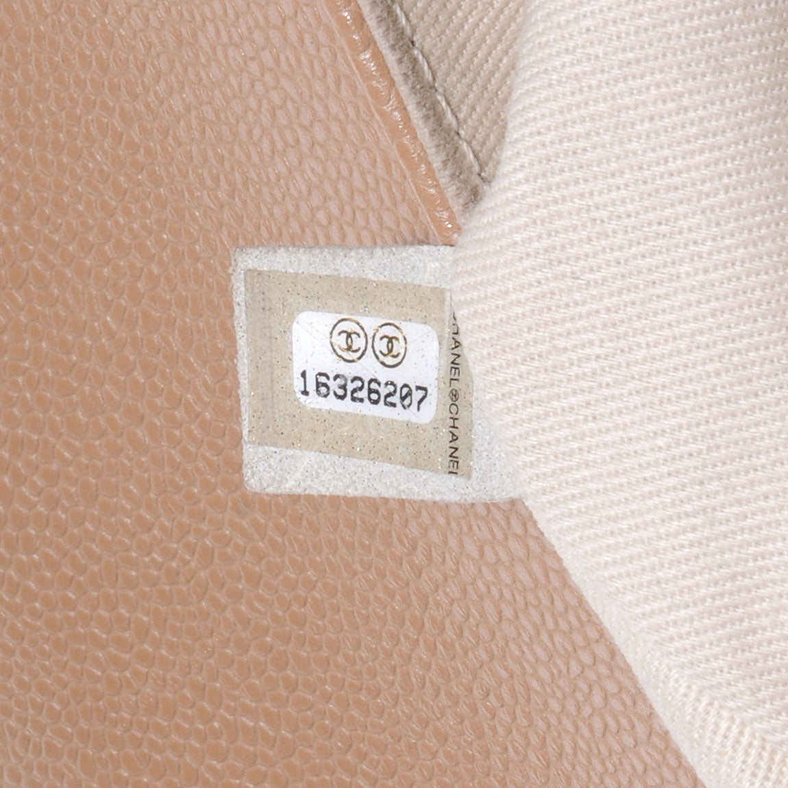 Caviar Half Moon Large Flap Dark Beige