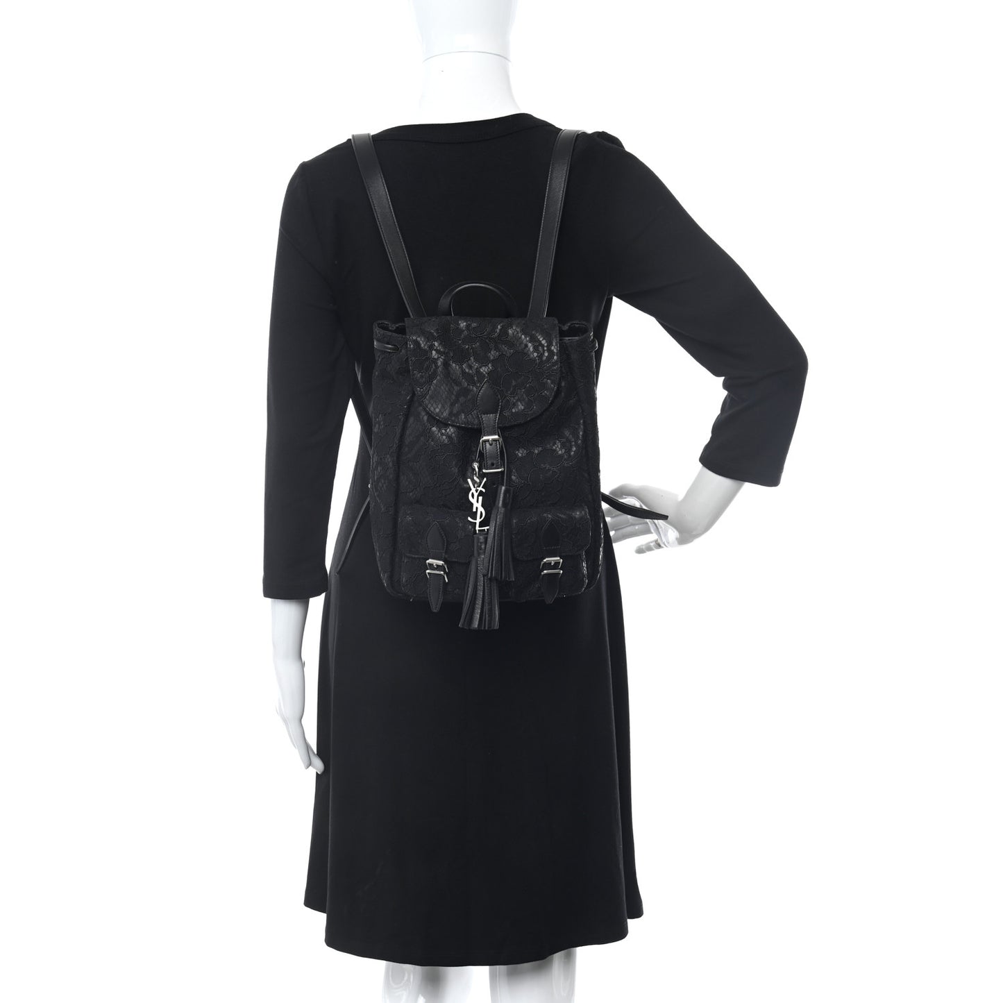 Lace Calfskin Festival Backpack Black
