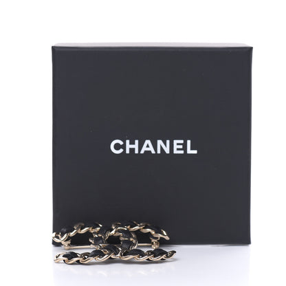 Chanel Lambskin Chain CC Brooch Black Gold 5 of 5