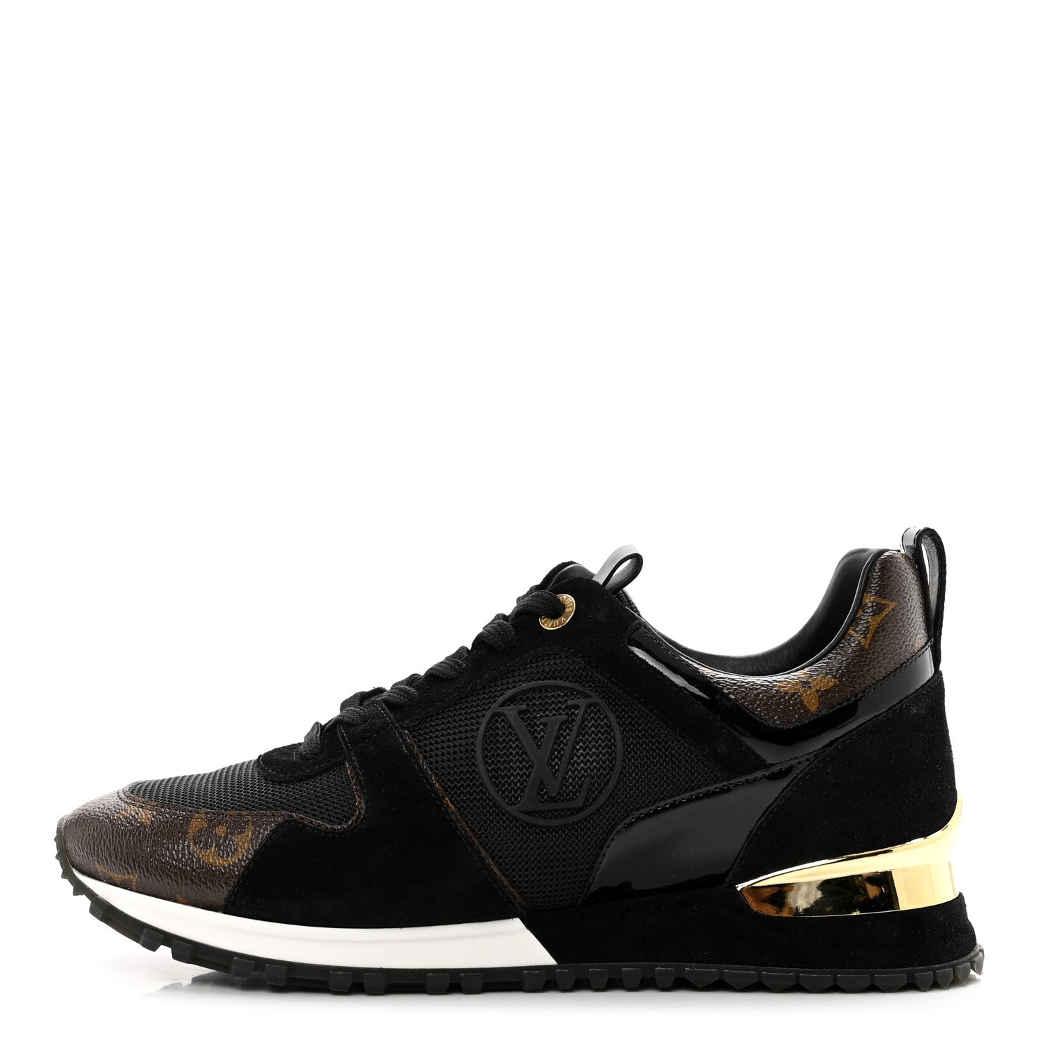 Louis Vuitton Suede Monogram Run Away Sneakers 38.5 Black 1 of 8