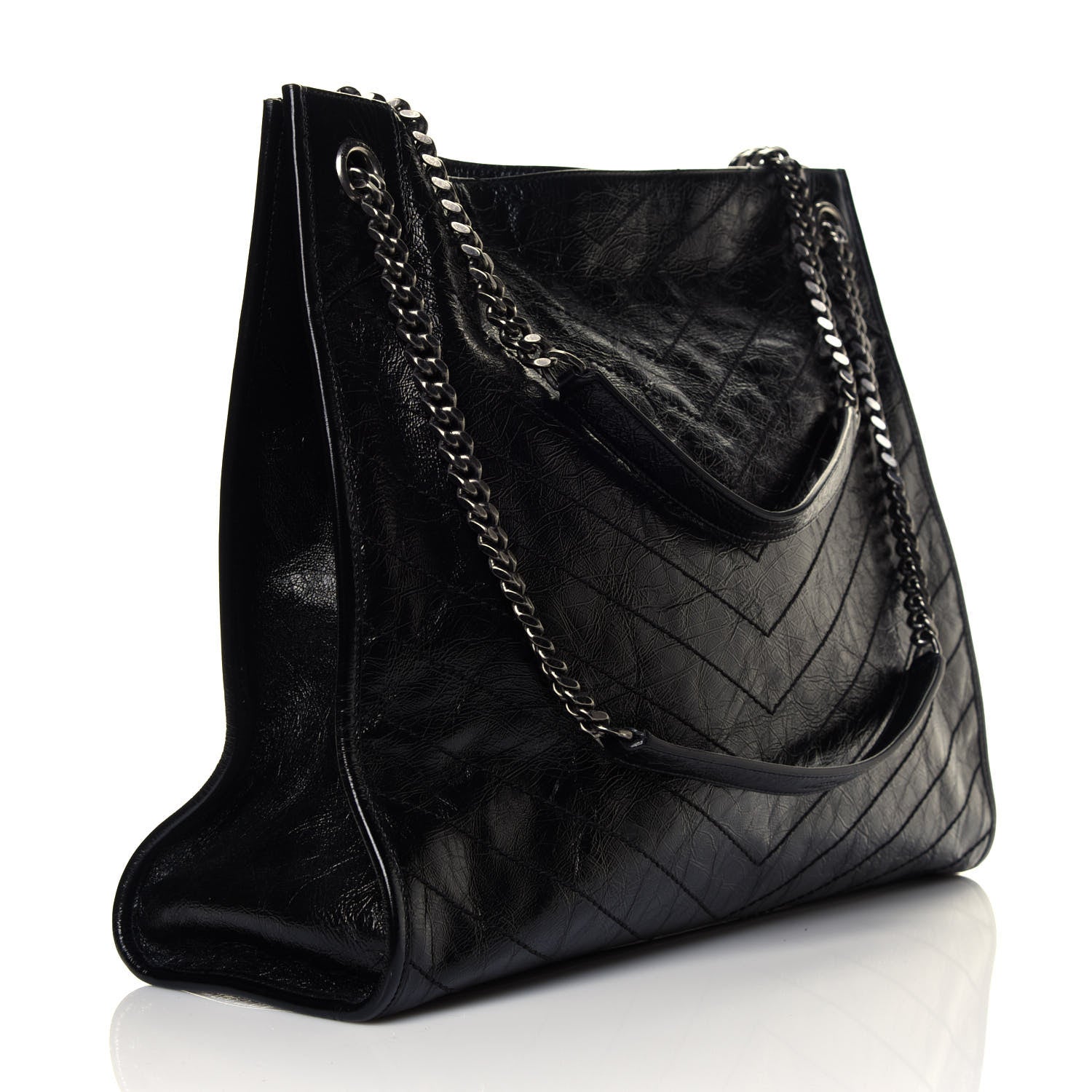 Saint Laurent Crinkled Calfskin Matelasse Monogram Niki Shoulder Bag Black 2 of 4