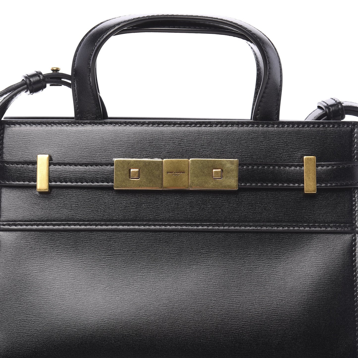 Smooth Calfskin Manhattan Nano Shopper Tote Black