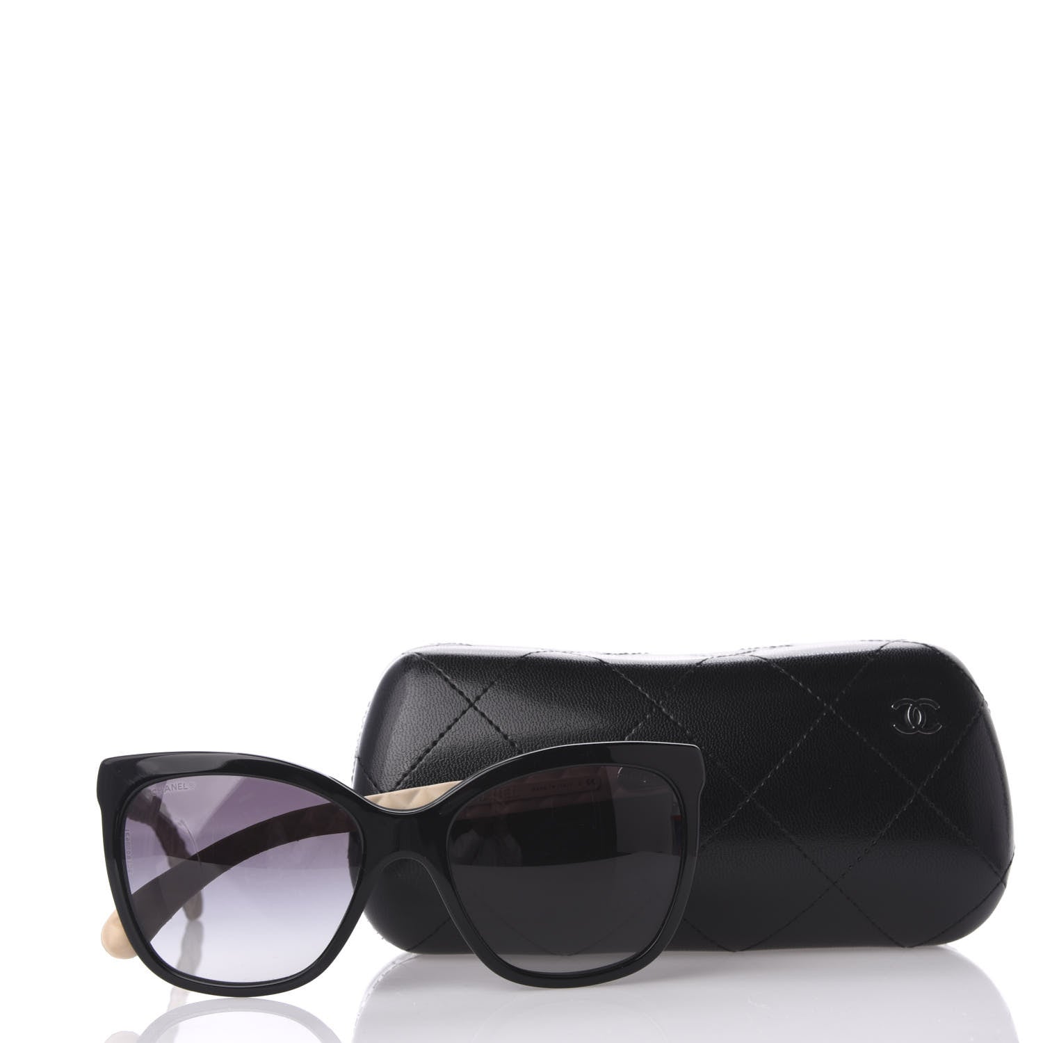 Chanel Quilted CC Sunglasses 5288-Q Black Tan 8 of 8