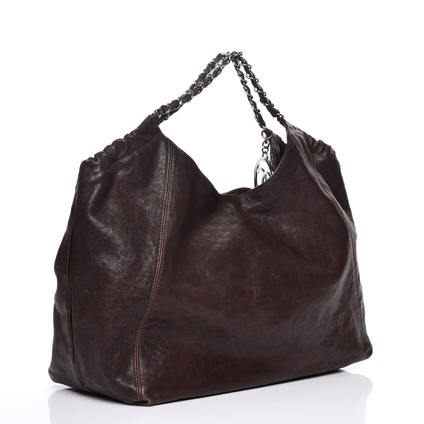 Distressed Caviar XL Coco Cabas Brown