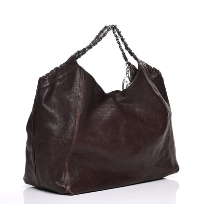 Chanel Distressed Caviar XL Coco Cabas Brown 3 of 10