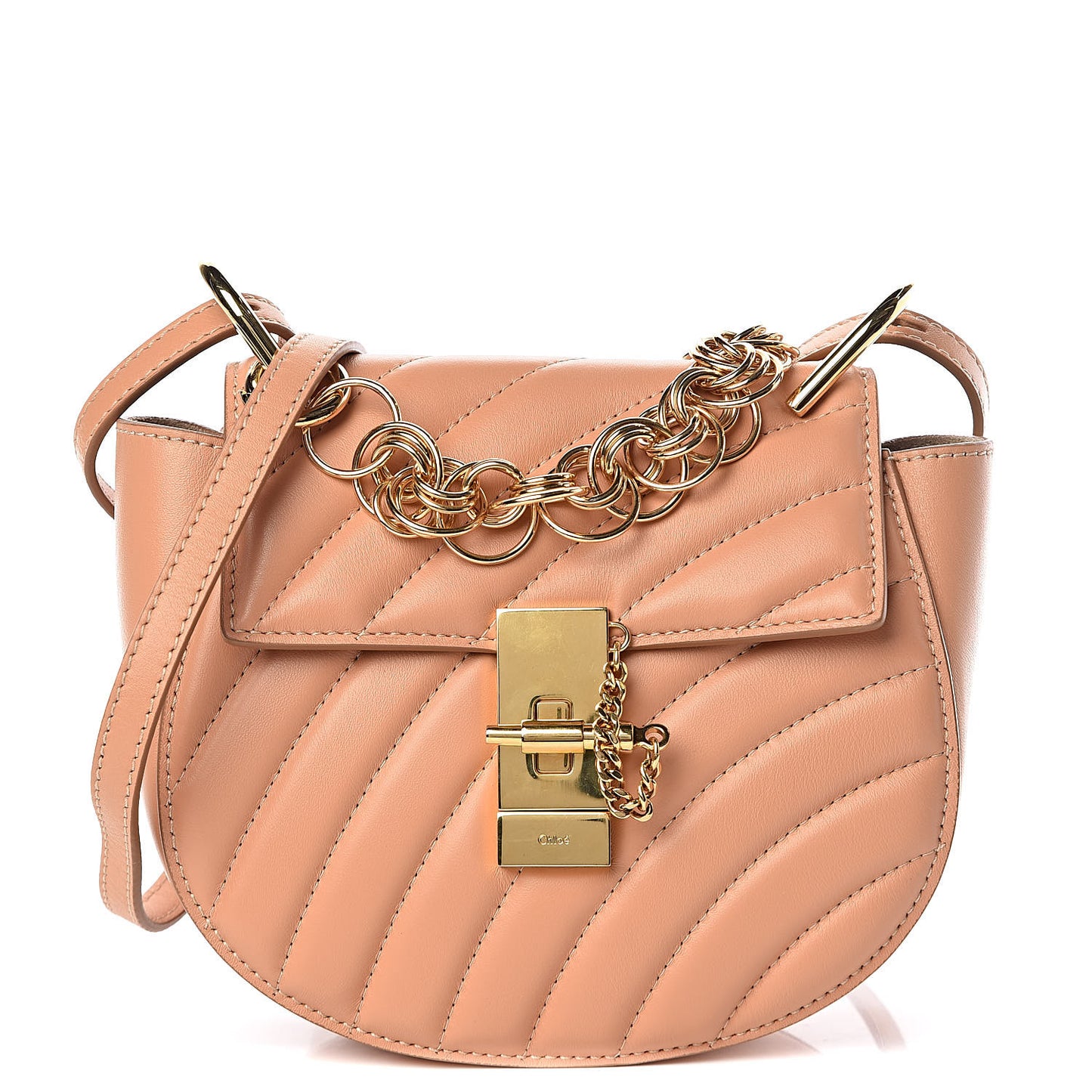 Calfskin Quilted Mini Drew Bijou Shoulder Bag Blushy Pink