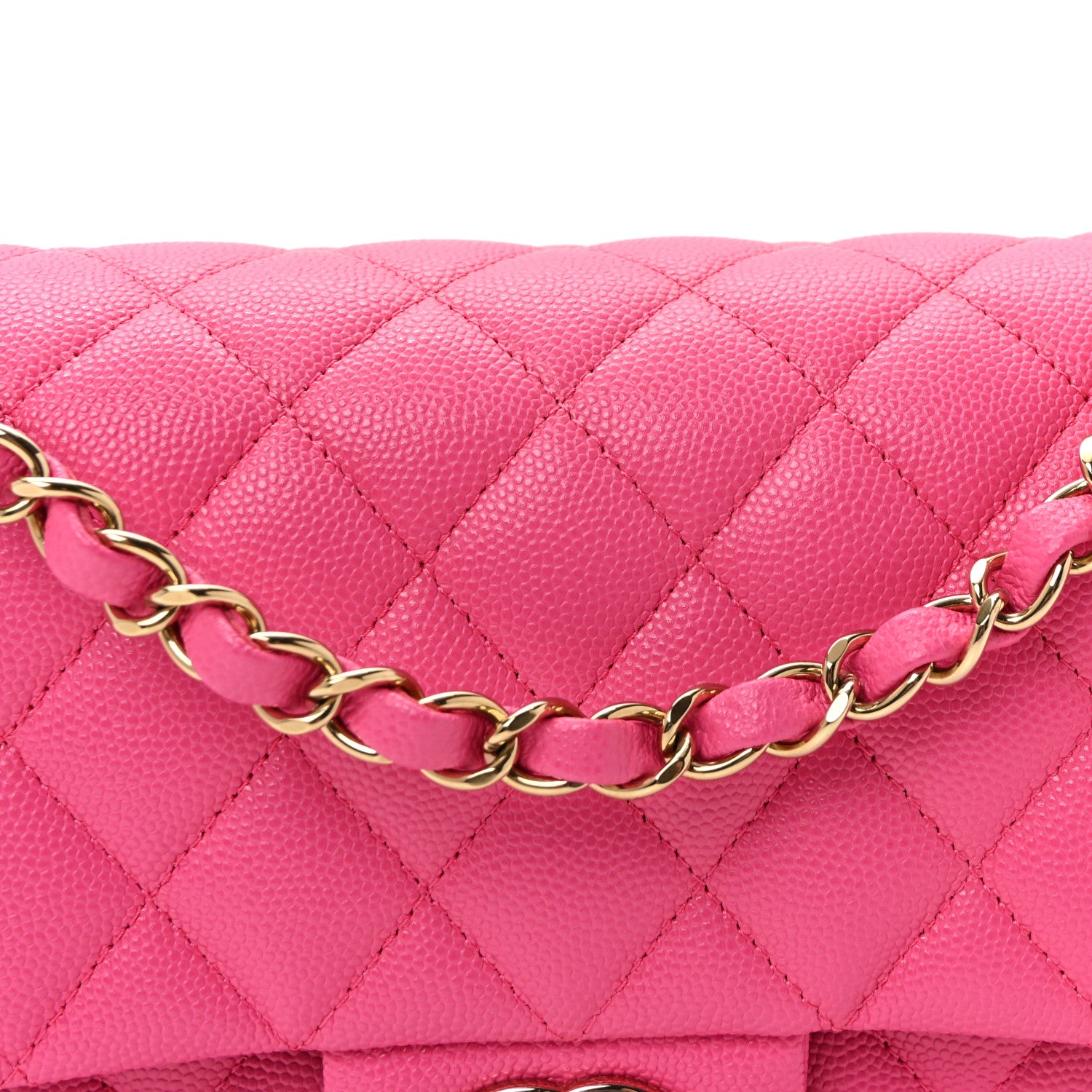 Chanel Caviar Quilted Medium Double Flap Dark Pink 8 of 11