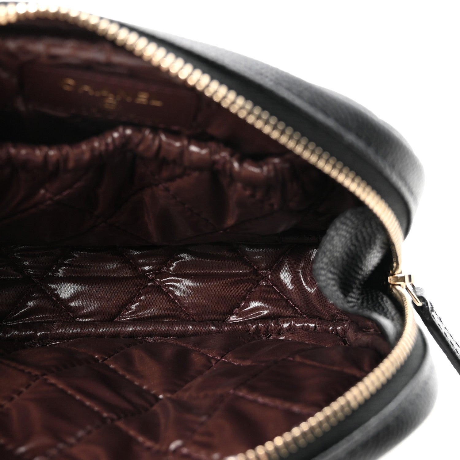 Chanel Caviar Quilted Small Curvy Pouch Cosmetic Case Black 5 of 8