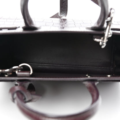 Saint Laurent Calfskin Crocodile Embossed Nano Sac De Jour Bordeaux 4 of 4