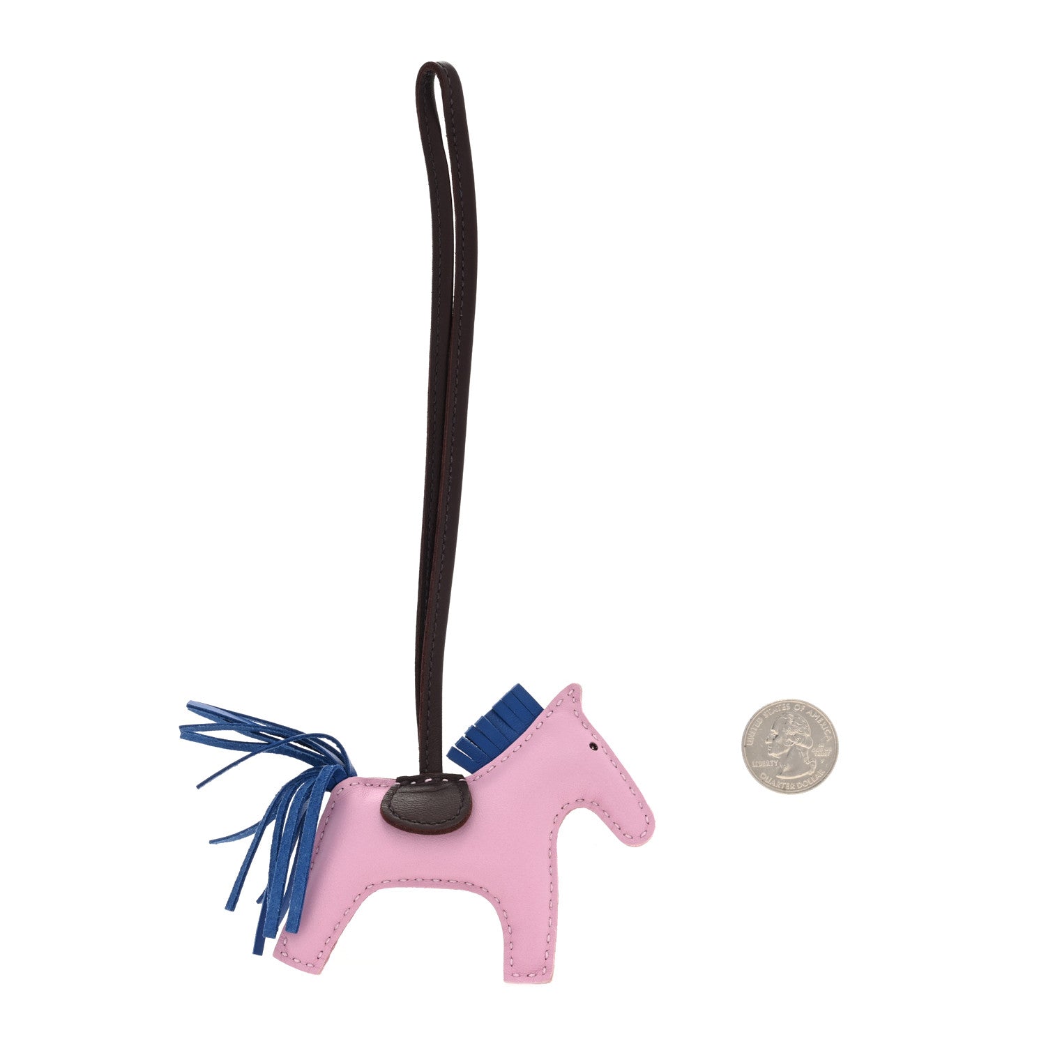 Hermes Milo Lambskin Grigri Rodeo Horse Bag Charm Mauve Sylvestre Bleu France Rouge Sellier 2 of 4
