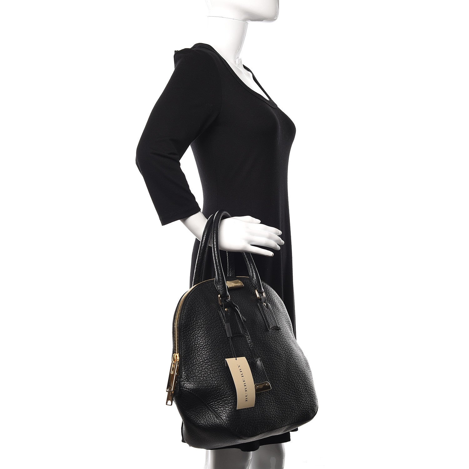 Burberry Heritage Grain Large Orchard Bowling Bag Black 2 of 11