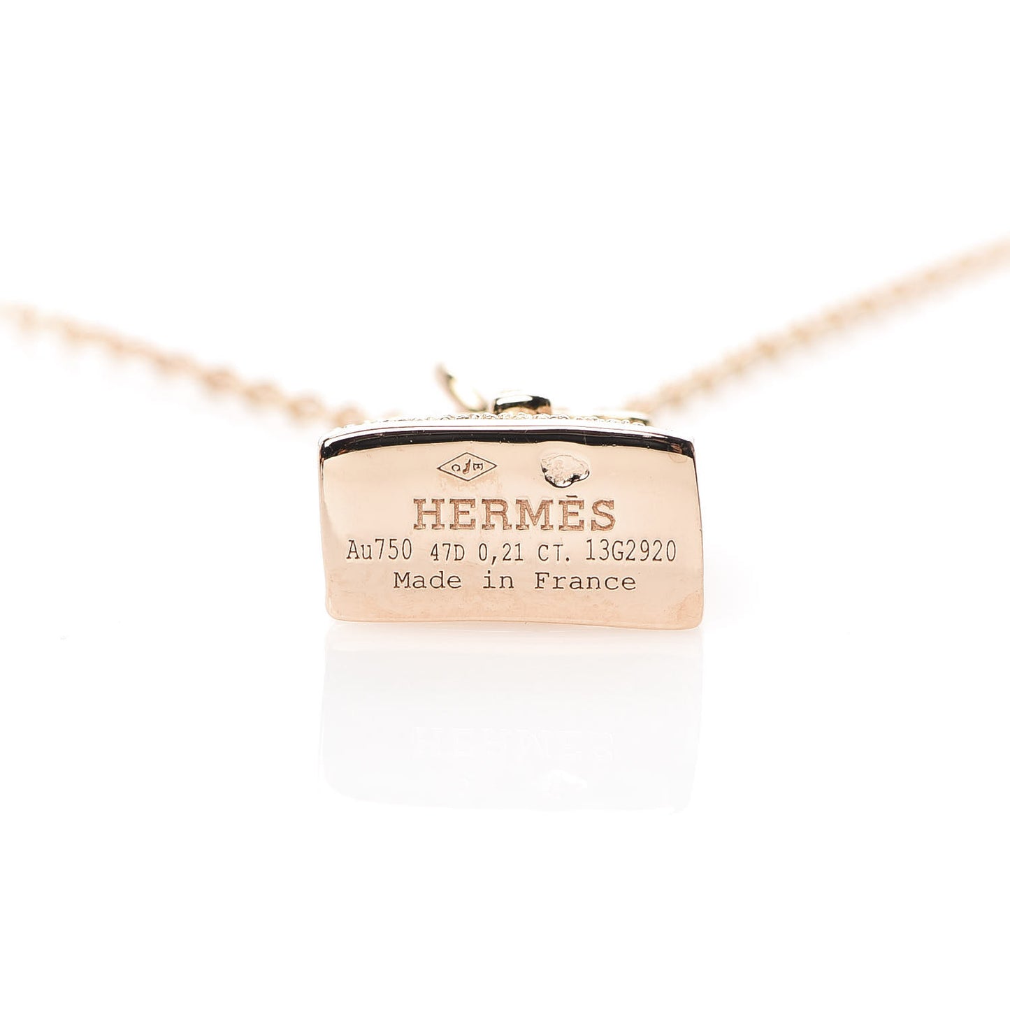 18K Rose Gold Diamond Kelly Amulette Pendant Necklace
