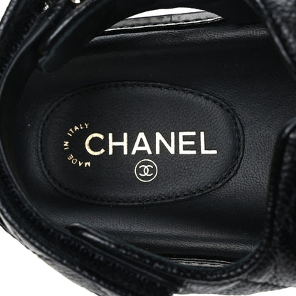 Chanel Grained Calfskin Velcro Dad Sandals 35.5 Black 7 of 8
