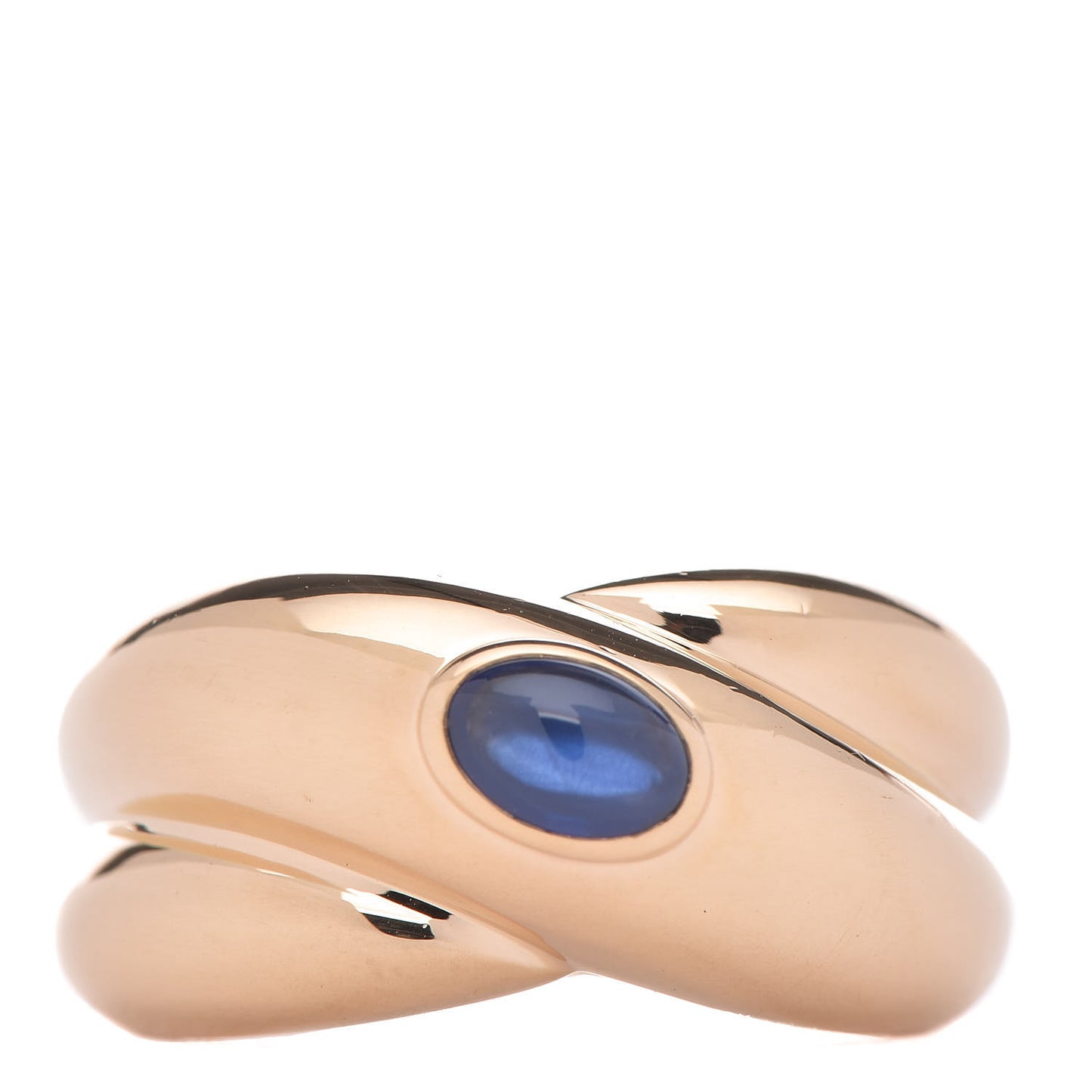 18K Yellow Gold Blue Sapphire Colisee Ring 50 5.25