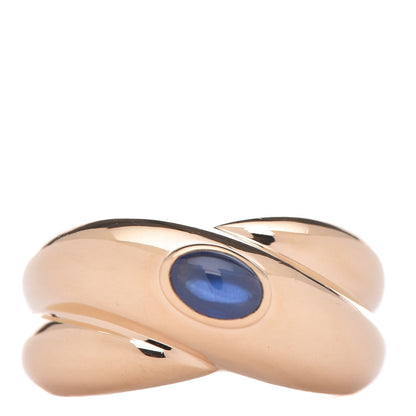 Cartier 18K Yellow Gold Blue Sapphire Colisee Ring 50 5.25 1 of 4