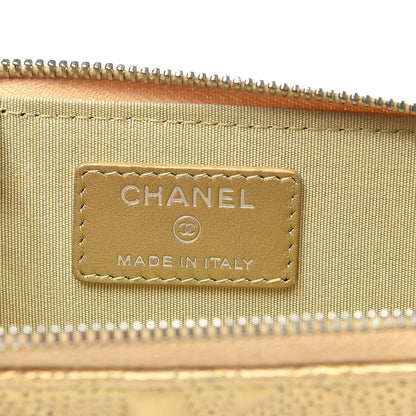 Chanel Metallic Lambskin Star Embossed Coin Key Pouch Gold 6 of 8
