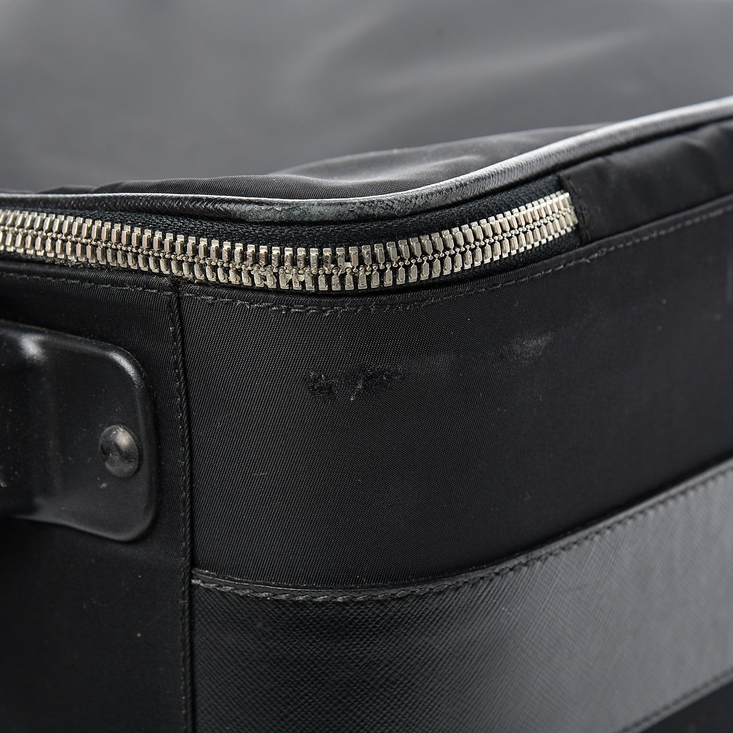 Prada Tessuto Nylon Saffiano Trolley Luggage Black 8 of 32
