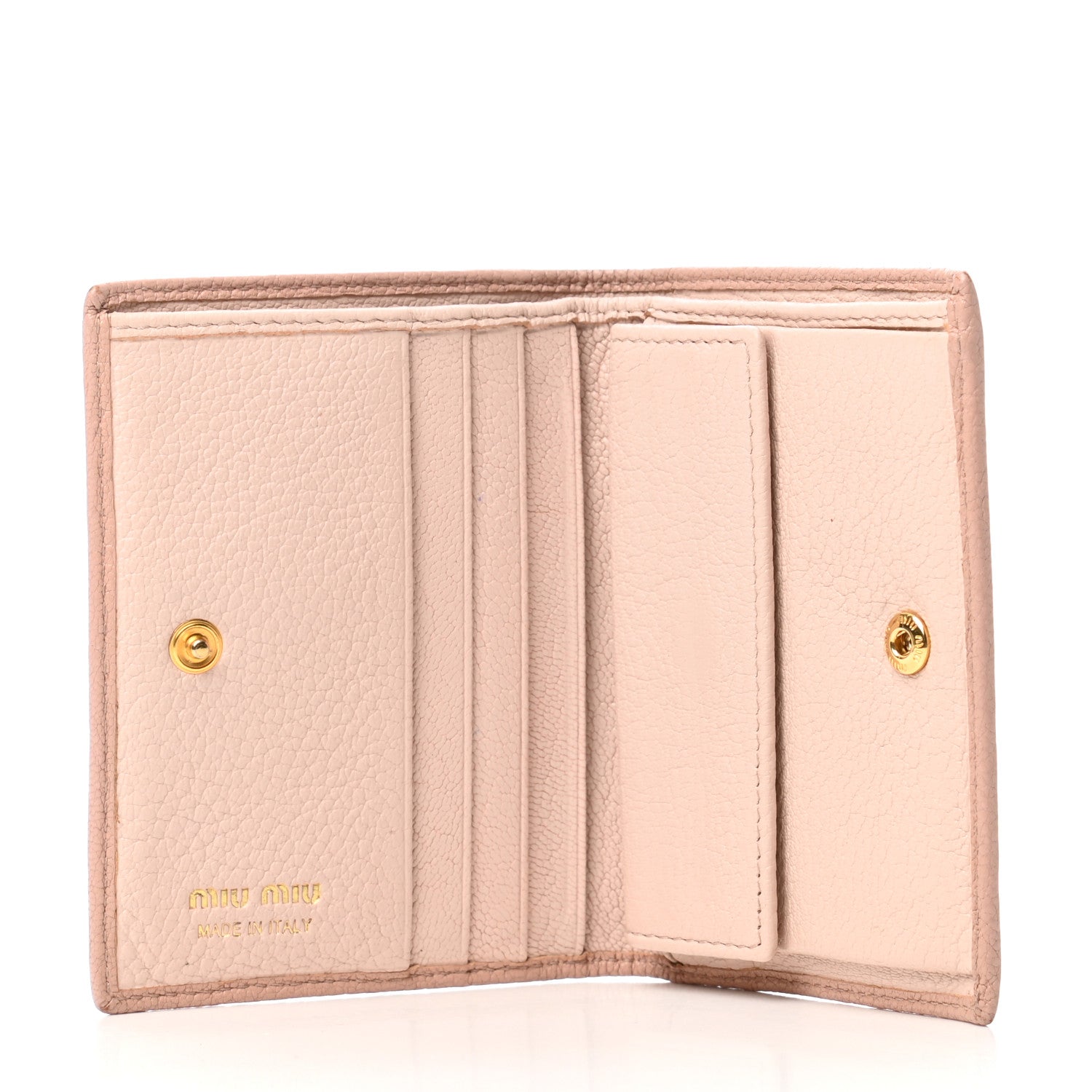 Miu Miu Goatskin Madras Bi-Fold Wallet Cammeo 5 of 8