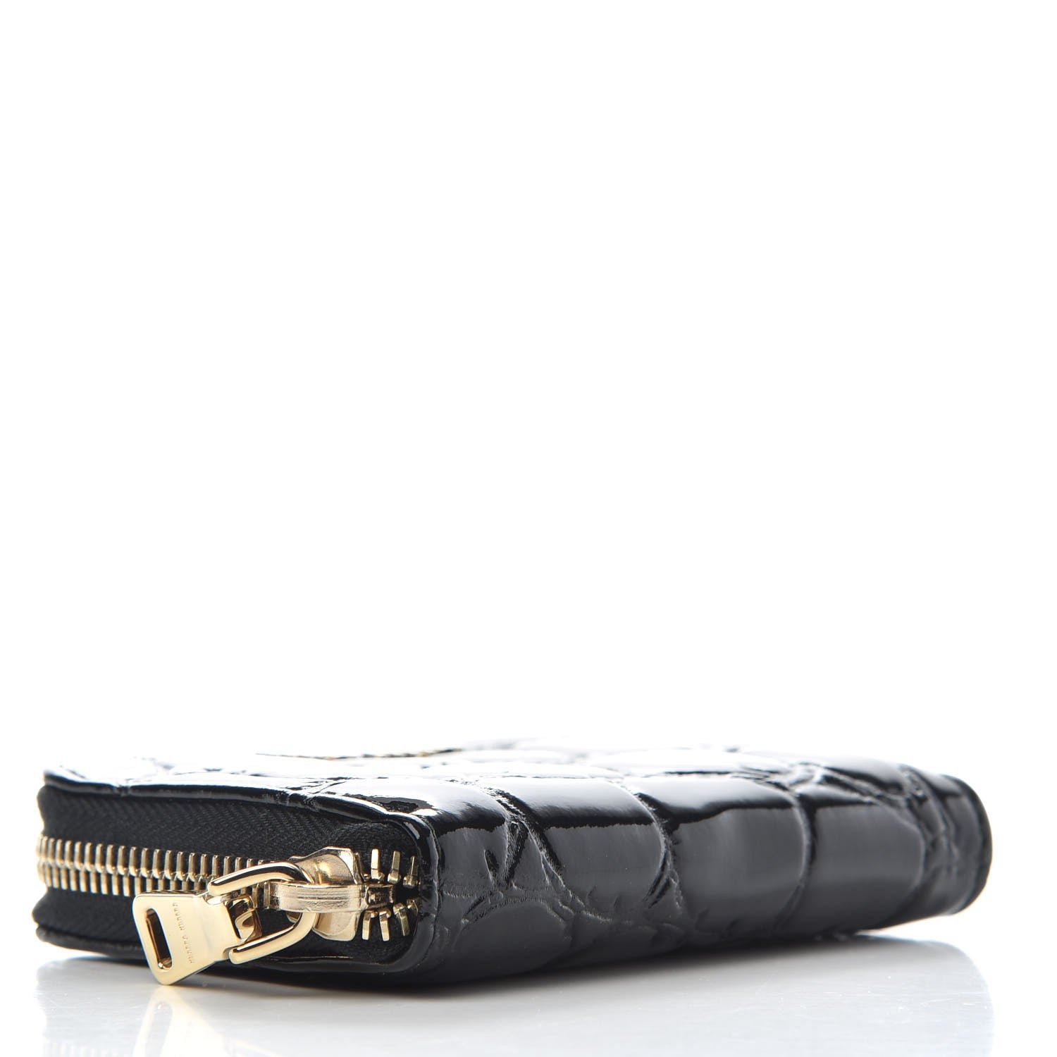 Miu Miu Vernice Alligator Embossed Zip Around Wallet Black 4 of 6