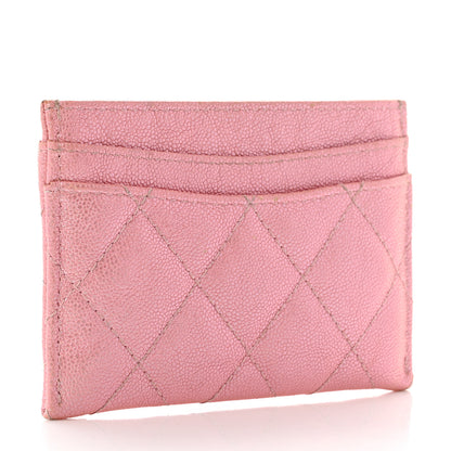 Chanel Iridescent Caviar Quilted Card Holder Rose Pink 3 of 9