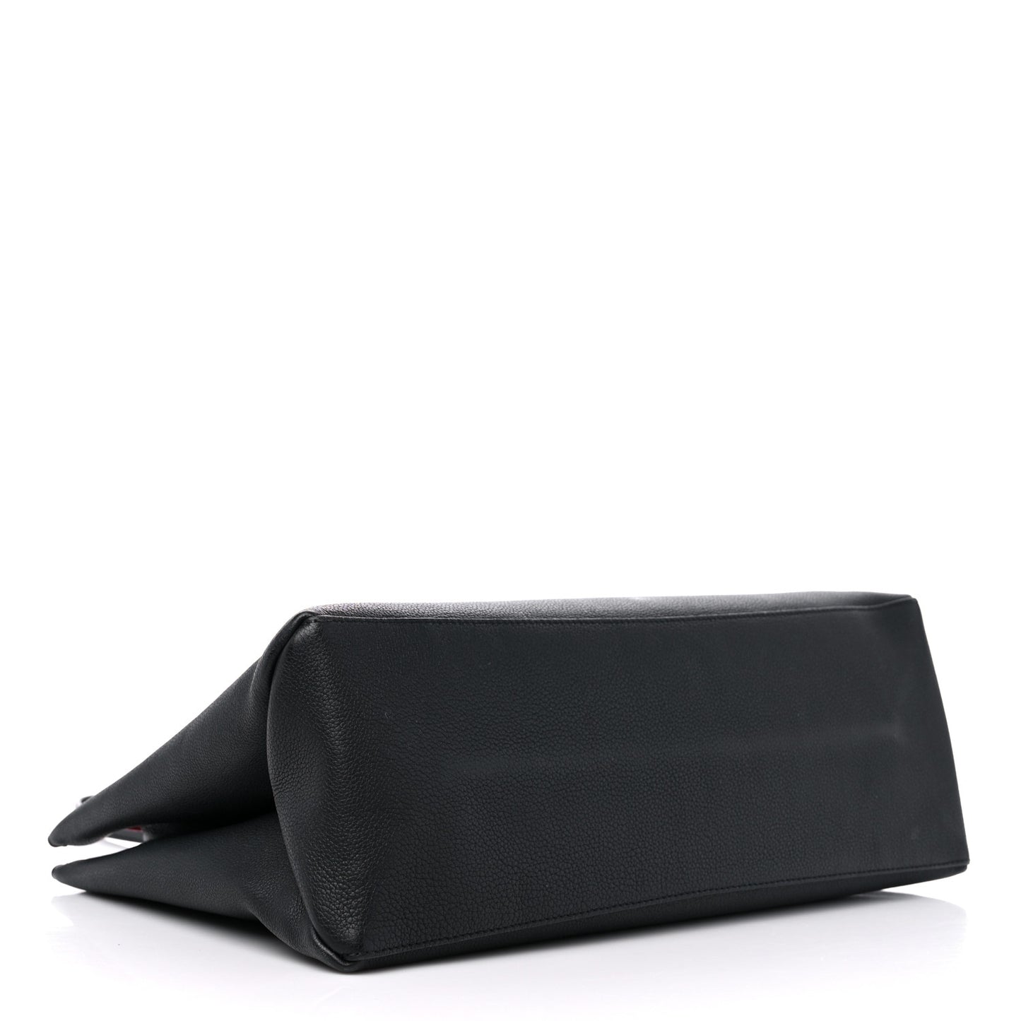 Grained Calfskin Lockme Shopper Black