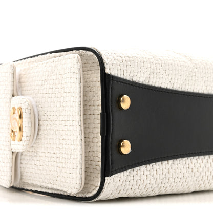 Chanel Braided Raffia Calfskin Mini Chanel 25 Handbag White Black 9 of 11