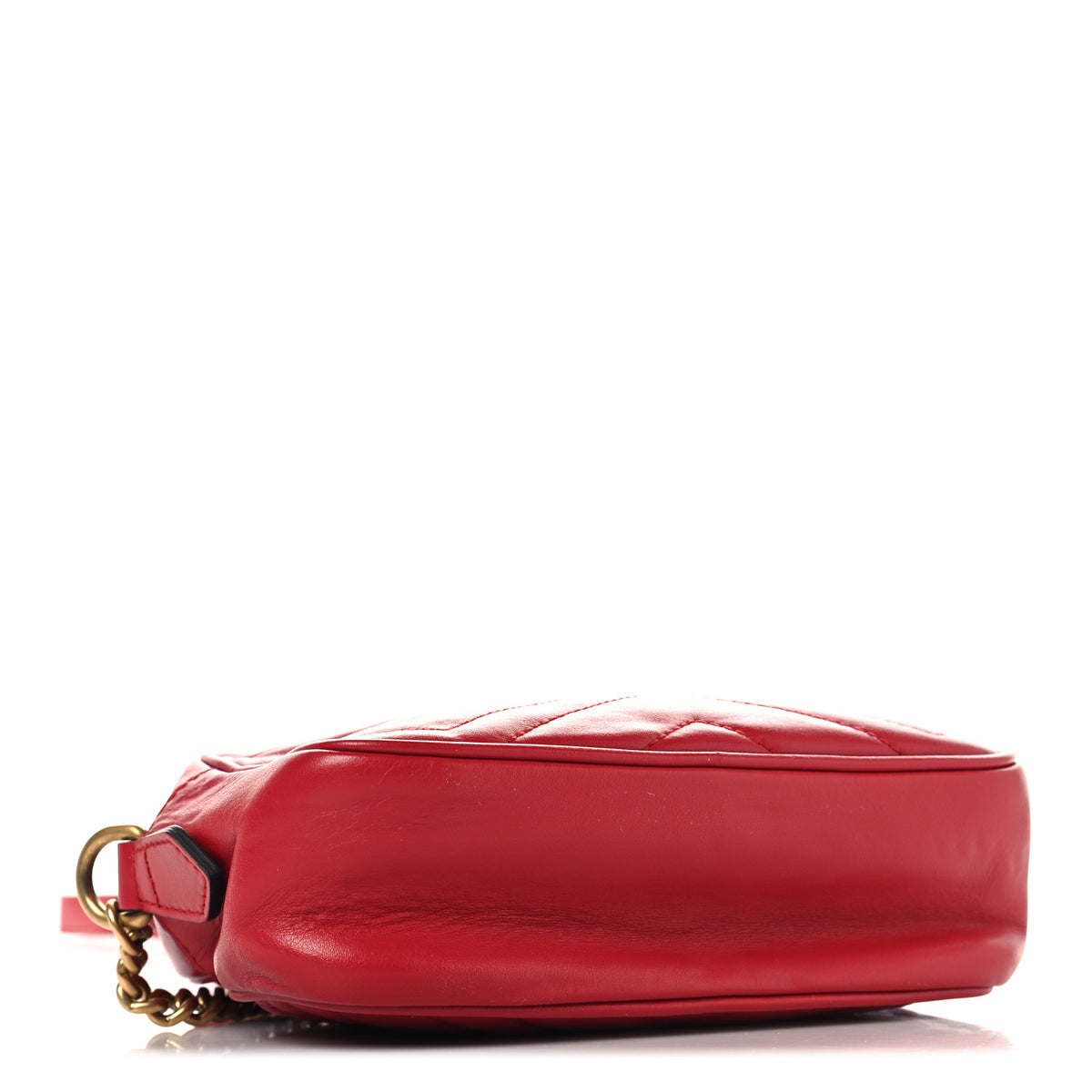Gucci Calfskin Matelasse Mini GG Marmont Chain Shoulder Bag Hibiscus Red 4 of 10